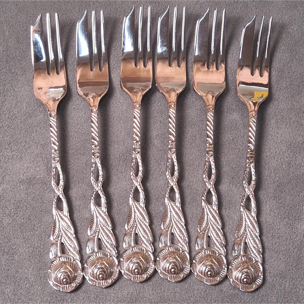 Rose Pastry Dessert Forks Sweden Hildesheimer Rose Style